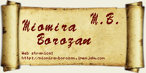 Miomira Borozan vizit kartica